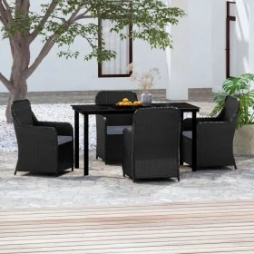 Juego de comedor de jardín 5 piezas con cojines negro von , Gartensets - Ref: Foro24-3099531, Preis: 638,29 €, Rabatt: %