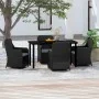 Juego de comedor de jardín 5 piezas con cojines negro de , Conjuntos de jardín - Ref: Foro24-3099531, Precio: 716,16 €, Descu...