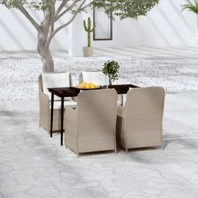 Juego de comedor de jardín 5 piezas con cojines marrón by , Garden sets - Ref: Foro24-3099567, Price: 669,84 €, Discount: %