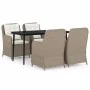 Juego de comedor de jardín 5 piezas con cojines marrón von , Gartensets - Ref: Foro24-3099567, Preis: 700,38 €, Rabatt: %