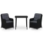 Juego de comedor para jardín 3 piezas negro de , Conjuntos de jardín - Ref: Foro24-3099571, Precio: 433,81 €, Descuento: %