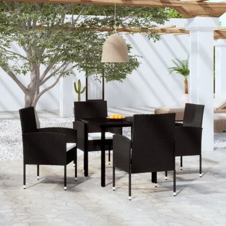 Juego de comedor para jardín 5 piezas negro by , Garden sets - Ref: Foro24-3099602, Price: 254,98 €, Discount: %