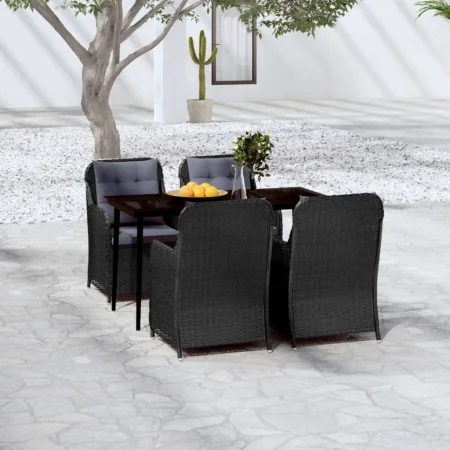 Juego de comedor para jardín 5 piezas negro by , Garden sets - Ref: Foro24-3099573, Price: 859,72 €, Discount: %