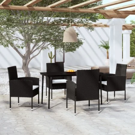 Juego de comedor para jardín 5 piezas negro de , Conjuntos de jardín - Ref: Foro24-3099621, Precio: 297,08 €, Descuento: %