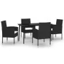 Juego de comedor para jardín 5 piezas negro de , Conjuntos de jardín - Ref: Foro24-3099621, Precio: 297,08 €, Descuento: %