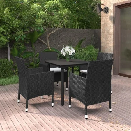 Set comedor de jardín 5 pzas y cojines ratán sintético y vidrio by , Garden sets - Ref: Foro24-3099680, Price: 319,39 €, Disc...
