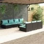 Set de sofás de jardín 8 piezas y cojines ratán sintético negro de , Conjuntos de jardín - Ref: Foro24-3101465, Precio: 843,7...