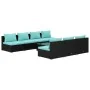 Set de sofás de jardín 8 piezas y cojines ratán sintético negro de , Conjuntos de jardín - Ref: Foro24-3101465, Precio: 843,7...