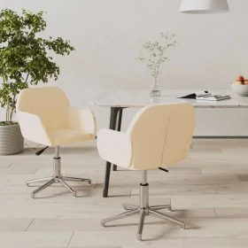 Sillas de comedor giratorias 2 unidades tela color crema de , Sillas de comedor - Ref: Foro24-3103029, Precio: 161,37 €, Desc...