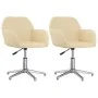 Sillas de comedor giratorias 2 unidades tela color crema de , Sillas de comedor - Ref: Foro24-3103029, Precio: 161,37 €, Desc...