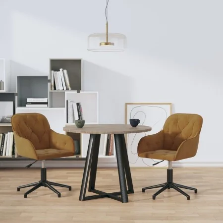 Sillas de comedor giratorias 2 unidades terciopelo marrón by , dining chairs - Ref: Foro24-3103385, Price: 167,69 €, Discount: %