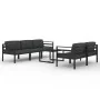 Set muebles de jardín 6 pzas y cojines aluminio gris antracita by , Garden sets - Ref: Foro24-3107804, Price: 859,49 €, Disco...