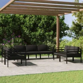 Set muebles de jardín 7 pzas y cojines aluminio gris antracita by , Garden sets - Ref: Foro24-3107796, Price: 1,00 €, Discoun...