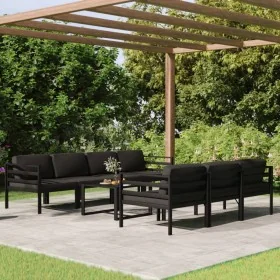 Set muebles de jardín 8 pzas y cojines aluminio gris antracita by , Garden sets - Ref: Foro24-3107806, Price: 1,00 €, Discoun...