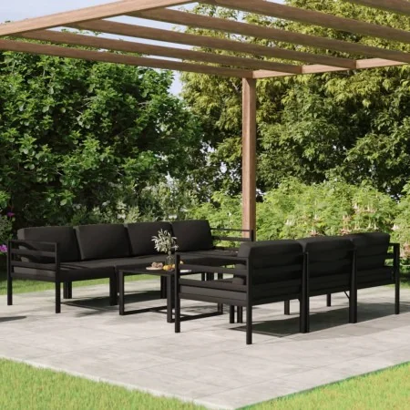 Set muebles de jardín 8 pzas y cojines aluminio gris antracita von , Gartensets - Ref: Foro24-3107806, Preis: 1,00 €, Rabatt: %