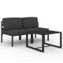Set muebles de jardín 3 pzas y cojines aluminio gris antracita de , Conjuntos de jardín - Ref: Foro24-3107782, Precio: 438,55...