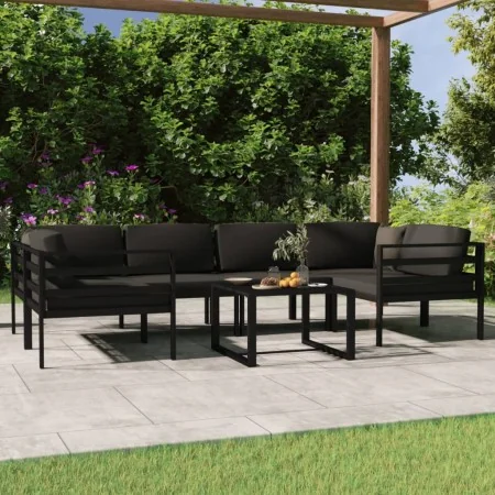Set muebles de jardín 7 pzas y cojines aluminio gris antracita von , Gartensets - Ref: Foro24-3107810, Preis: 934,59 €, Rabat...