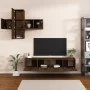 Set de muebles de TV 7 pzas madera contrachapada marrón roble by , TV Furniture - Ref: Foro24-3114509, Price: 191,88 €, Disco...