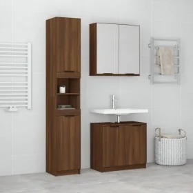 Set de muebles de baño 3 pzas madera contrachapada roble marrón von , Badezimmermöbel - Ref: Foro24-3115883, Preis: 220,17 €,...