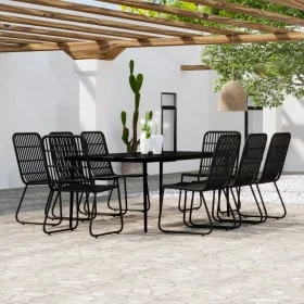 Juego de comedor de jardín 9 piezas negro by , Garden sets - Ref: Foro24-3099184, Price: 1,00 €, Discount: %