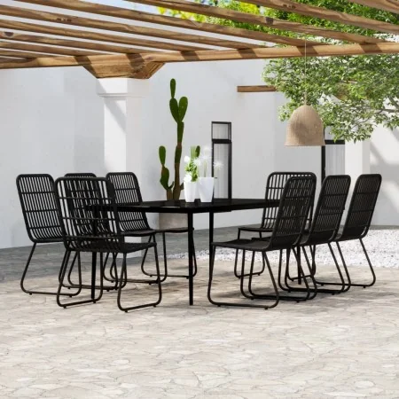 Juego de comedor de jardín 9 piezas negro by , Garden sets - Ref: Foro24-3099184, Price: 1,00 €, Discount: %