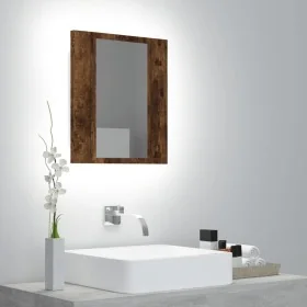 Armario de baño con espejo LED madera roble ahumado 40x12x45 cm von , Badezimmerwaschtische - Ref: Foro24-822833, Preis: 42,5...