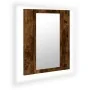 Armario de baño con espejo LED madera roble ahumado 40x12x45 cm by , bathroom vanities - Ref: Foro24-822833, Price: 42,50 €, ...