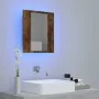 Armario de baño con espejo LED madera roble ahumado 40x12x45 cm by , bathroom vanities - Ref: Foro24-822833, Price: 42,50 €, ...