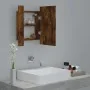 Armario de baño con espejo LED madera roble ahumado 40x12x45 cm by , bathroom vanities - Ref: Foro24-822833, Price: 42,50 €, ...