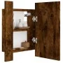 Armario de baño con espejo LED madera roble ahumado 40x12x45 cm by , bathroom vanities - Ref: Foro24-822833, Price: 42,50 €, ...