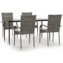 Juego de comedor para jardín 5 piezas ratán sintético gris von , Gartensets - Ref: Foro24-3156676, Preis: 324,86 €, Rabatt: %