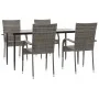 Juego de comedor para jardín 5 piezas ratán sintético gris von , Gartensets - Ref: Foro24-3156676, Preis: 324,86 €, Rabatt: %