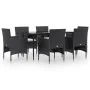 Juego de comedor de jardín 7 piezas con cojines negro de , Conjuntos de jardín - Ref: Foro24-3156617, Precio: 513,28 €, Descu...