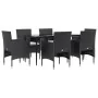Juego de comedor de jardín 7 piezas con cojines negro de , Conjuntos de jardín - Ref: Foro24-3156617, Precio: 513,28 €, Descu...