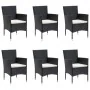Juego de comedor de jardín 7 piezas con cojines negro de , Conjuntos de jardín - Ref: Foro24-3156617, Precio: 513,28 €, Descu...