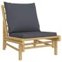 Set de muebles de jardín 4 piezas bambú con cojines gris oscuro de , Conjuntos de jardín - Ref: Foro24-3156480, Precio: 417,2...