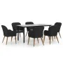 Juego de comedor de jardín 7 piezas con cojines negro de , Conjuntos de jardín - Ref: Foro24-3156719, Precio: 756,42 €, Descu...