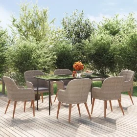 Juego de comedor para jardín 7 piezas con cojines marrón von , Gartensets - Ref: Foro24-3156731, Preis: 867,39 €, Rabatt: %