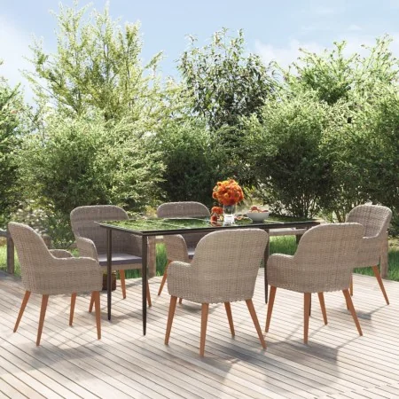 Juego de comedor para jardín 7 piezas con cojines marrón by , Garden sets - Ref: Foro24-3156731, Price: 882,94 €, Discount: %