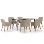 Juego de comedor para jardín 7 piezas con cojines marrón by , Garden sets - Ref: Foro24-3156731, Price: 882,94 €, Discount: %