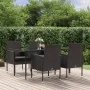 Set de muebles jardín 5 pzas con cojines ratán sintético negro by , Garden sets - Ref: Foro24-3156786, Price: 390,13 €, Disco...