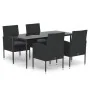 Set de muebles jardín 5 pzas con cojines ratán sintético negro by , Garden sets - Ref: Foro24-3156786, Price: 390,13 €, Disco...