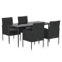 Set de muebles jardín 5 pzas con cojines ratán sintético negro by , Garden sets - Ref: Foro24-3156786, Price: 390,13 €, Disco...