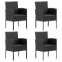 Set de muebles jardín 5 pzas con cojines ratán sintético negro by , Garden sets - Ref: Foro24-3156786, Price: 390,13 €, Disco...