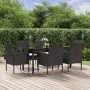 Set de comedor de jardín 7 pzas y cojines ratán sintético negro von , Gartensets - Ref: Foro24-3156767, Preis: 386,38 €, Raba...