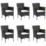 Juego de comedor de jardín 7 piezas con cojines negro de , Conjuntos de jardín - Ref: Foro24-3156641, Precio: 493,57 €, Descu...
