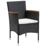 Juego de comedor de jardín 7 piezas con cojines negro de , Conjuntos de jardín - Ref: Foro24-3156641, Precio: 493,57 €, Descu...