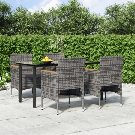 Juego de comedor para jardín 5 piezas con cojines gris y negro von , Gartensets - Ref: Foro24-3156636, Preis: 397,06 €, Rabat...