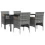 Juego de comedor para jardín 5 piezas con cojines gris y negro von , Gartensets - Ref: Foro24-3156636, Preis: 397,06 €, Rabat...