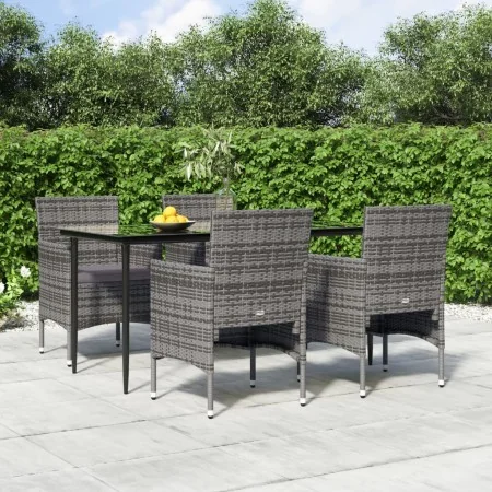 Juego de comedor para jardín 5 piezas con cojines gris y negro von , Gartensets - Ref: Foro24-3156620, Preis: 408,97 €, Rabat...